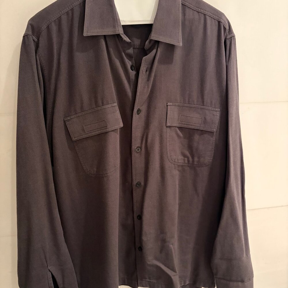 Vintage America Men’s L Charcoal Gray 100% Cotton Utility Workwear Shirt